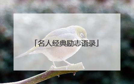 名人经典励志语录