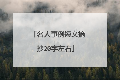 名人事例短文摘抄20字左右