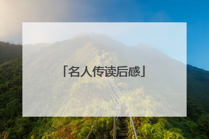 名人传读后感