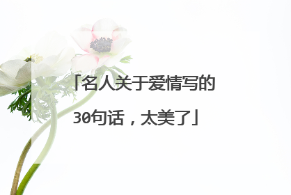 名人关于爱情写的30句话，太美了