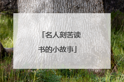 名人刻苦读书的小故事