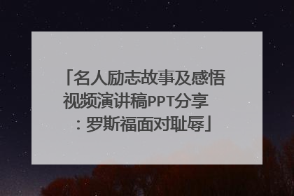 名人励志故事及感悟视频演讲稿PPT分享：罗斯福面对耻辱