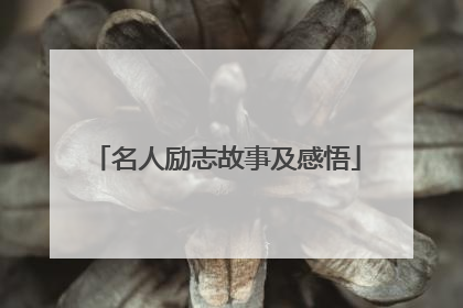 名人励志故事及感悟