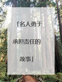 名人勇于承担责任的故事