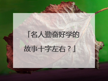名人勤奋好学的故事十字左右?
