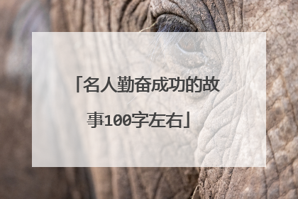 名人勤奋成功的故事100字左右