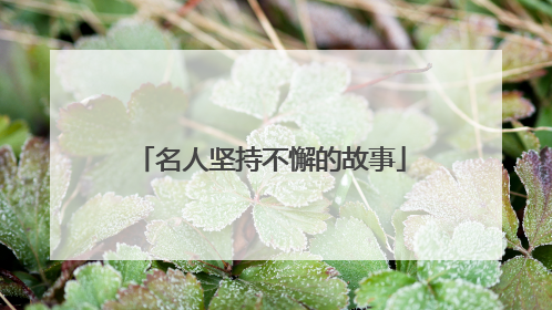 名人坚持不懈的故事