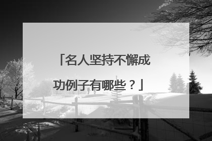 名人坚持不懈成功例子有哪些？