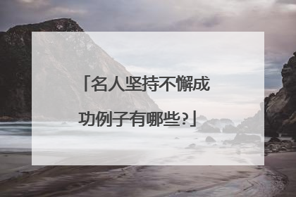 名人坚持不懈成功例子有哪些?