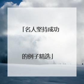 名人坚持成功的例子精选