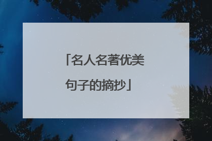 名人名著优美句子的摘抄