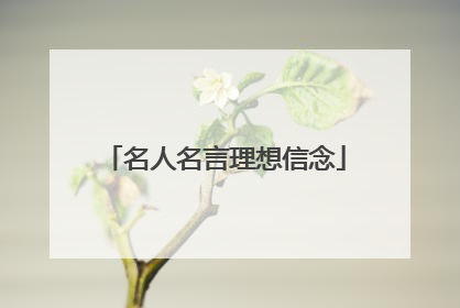 名人名言理想信念