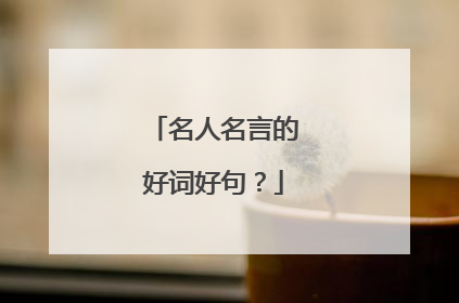 名人名言的好词好句?