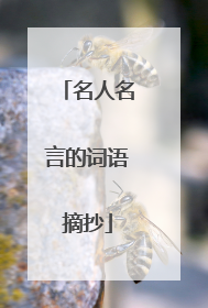 名人名言的词语摘抄