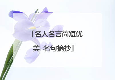 名人名言简短优美 名句摘抄