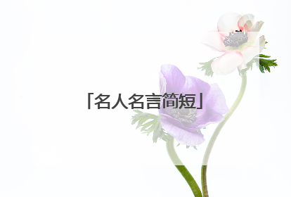 名人名言简短