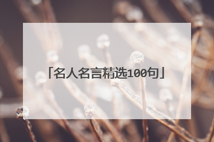 名人名言精选100句