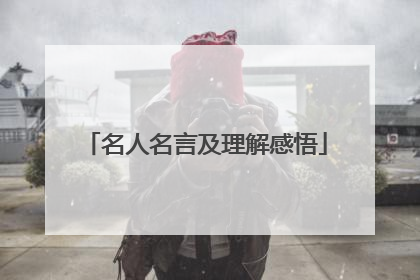 名人名言及理解感悟