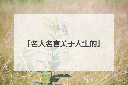 名人名言关于人生的