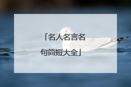 名人名言名句简短大全