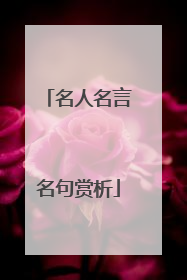 名人名言名句赏析