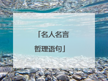 名人名言哲理语句