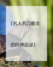名人名言唯美的经典语录