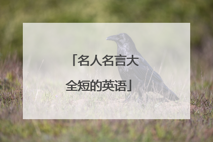 名人名言大全短的英语