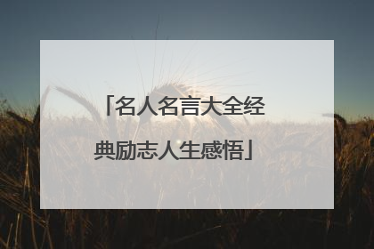 名人名言大全经典励志人生感悟