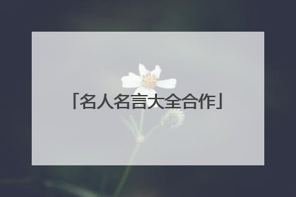 名人名言大全合作