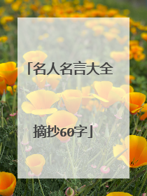 名人名言大全摘抄60字