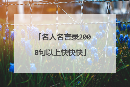 名人名言录2000句以上快快快