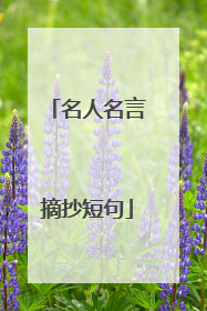 名人名言摘抄短句