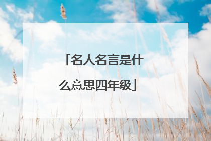 名人名言是什么意思四年级