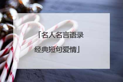 名人名言语录经典短句爱情