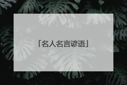 名人名言谚语