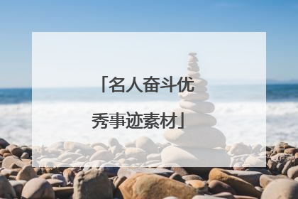 名人奋斗优秀事迹素材