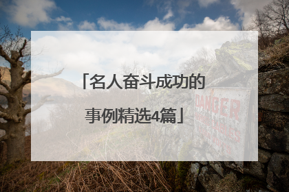 名人奋斗成功的事例精选4篇