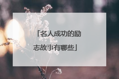 名人成功的励志故事有哪些