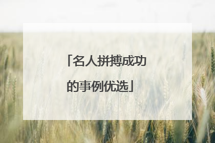 名人拼搏成功的事例优选