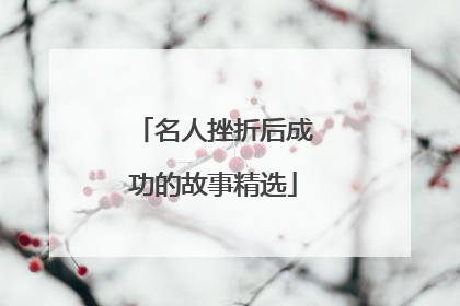 名人挫折后成功的故事精选