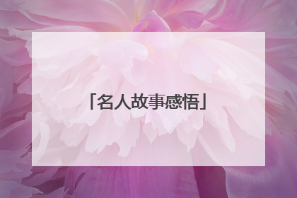 名人故事感悟