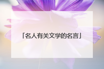 名人有关文学的名言
