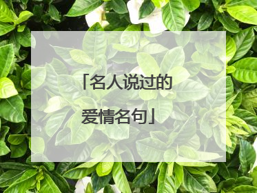 名人说过的爱情名句