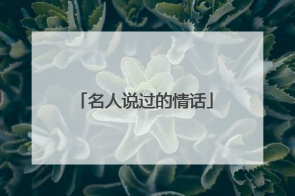 名人说过的情话