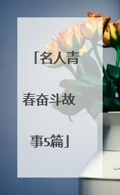 名人青春奋斗故事5篇