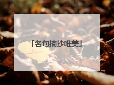 名句摘抄唯美