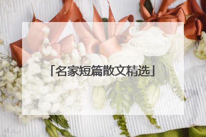 名家短篇散文精选