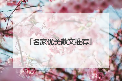 名家优美散文推荐