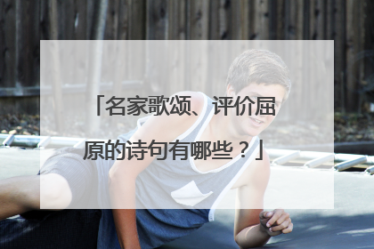 名家歌颂、评价屈原的诗句有哪些？